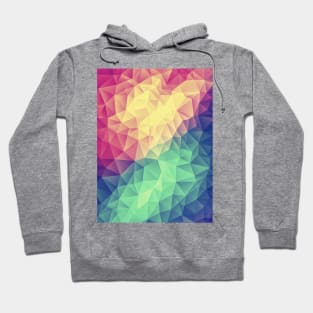 Abstract Multi Color Cubizm Painting (Color Bomb - Low Poly Pattern) Hoodie